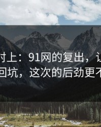 线索刚对上：91网的复出，让老瓜友再次回坑，这次的后劲更不可挡