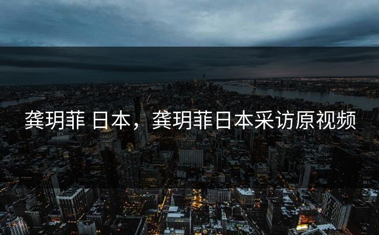 龚玥菲 日本，龚玥菲日本采访原视频